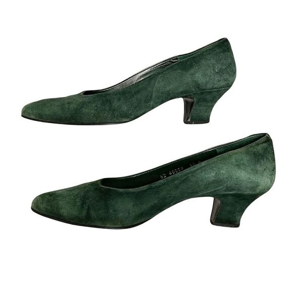 Browns Bravo Browns Suede Slip On Shoes Heels Pumps Green - Picture 12 of 14